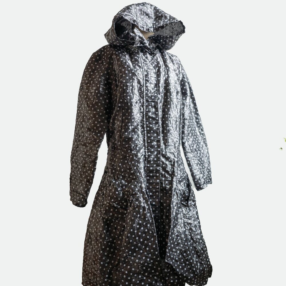 Mycra Pac Life Black White Polka Dot Raincoat S
